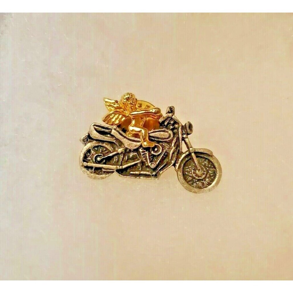 ANGEL RIDING A MOTORCYCLE PIN PINBACK LAPEL HAT PIN